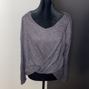 Express Twist Front Long Sleeve Top
